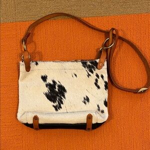Stylish Black and White Cowhide Women's Bag